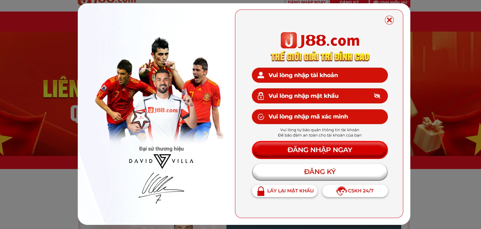 Register and login to J88 casino