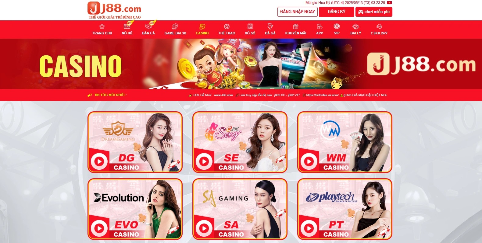 Types of games and bets at J88